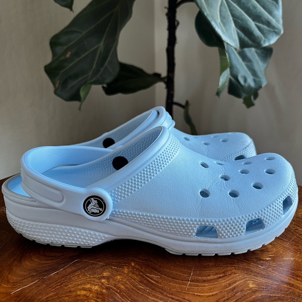 Pale blue Crocs clogs, tons of life left!